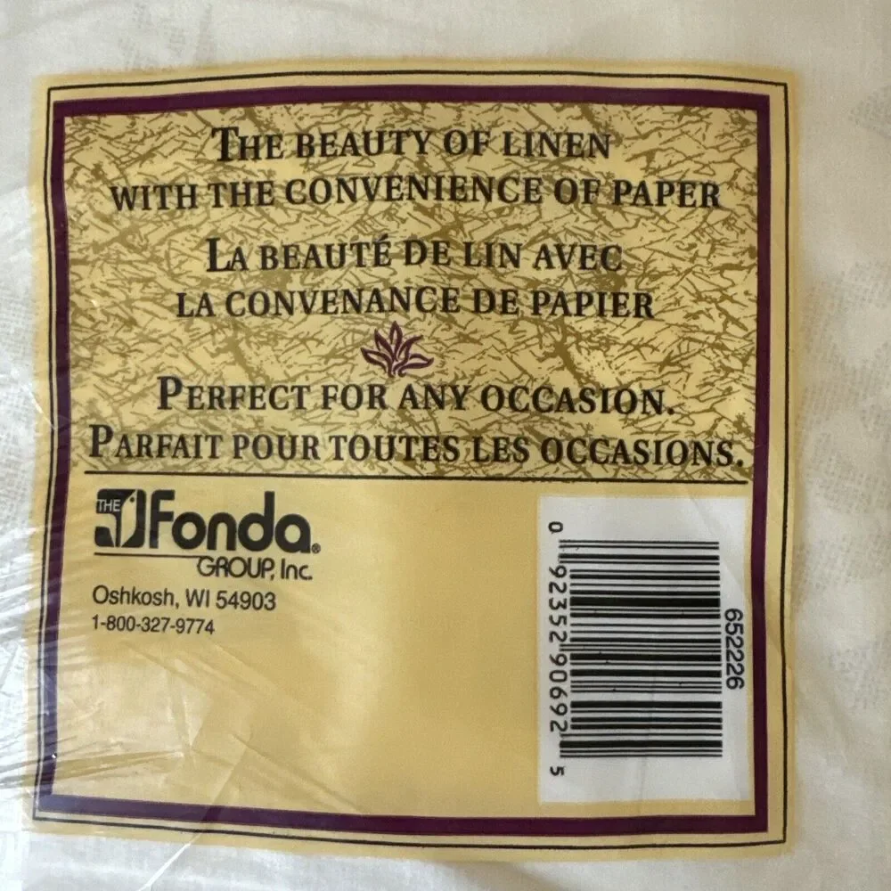 LINEN LIKE PREMIUM Paper Tablecloths (2) BRAND NEW SEALED 50” x‎ 108” Cloth Feel